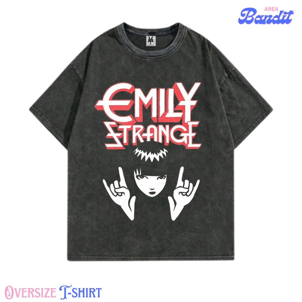 BANDITAREA "emily strange" Kaos Oversize / T-Shirt Oversized / washing / washed / Vintage tee