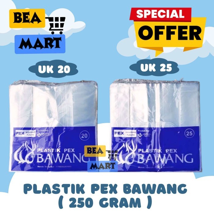 Plastik Bening PEX BAWANG 20cm 25cm | Kantong Kresek Transparan 20 cm