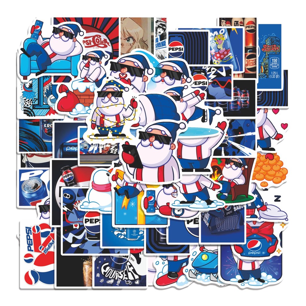 

COD 50 Pcs Stiker PEPSI Lucu Anti Air Untuk Dekorasi Notebook Sepeda Skateboard Handphone