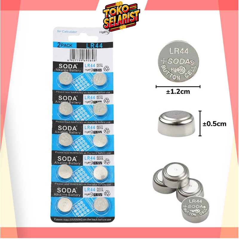 COD Makassar Baterai Kancing 1 PCS Soda LR41 LR44 / Batu Batre Untuk Jam Tangan Timbangan Kalkulator