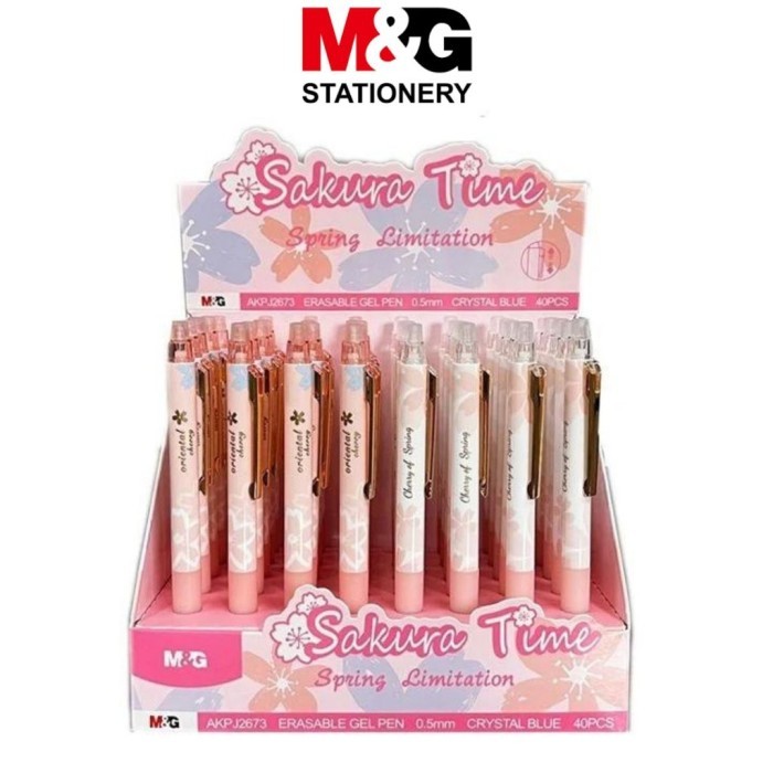 

Erasable Gel Pen M&G Sakura AKPJ2673 Pulpen Gel Bisa Dihapus Tip 0.5 mm Tinta Biru - SATUAN - M&G Erasable Gel, SAKURA AKPJ2673