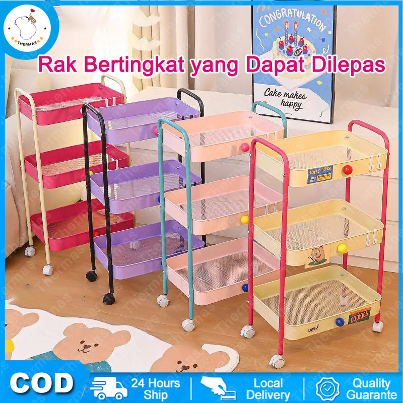 Rak Penyimpanan Dapur Rak Lantai Berdiri Rak Rak Penyimpanan Makanan Ringan Bergerak Penyelenggara d