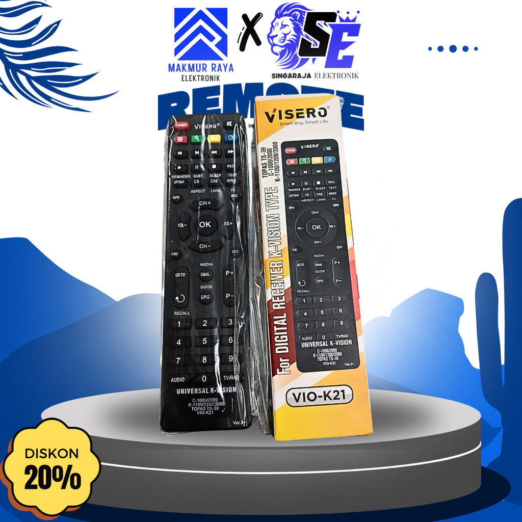 K- Vision Remote Receiver VIO K21 - Remote Universal untuk Receiver K-Vision