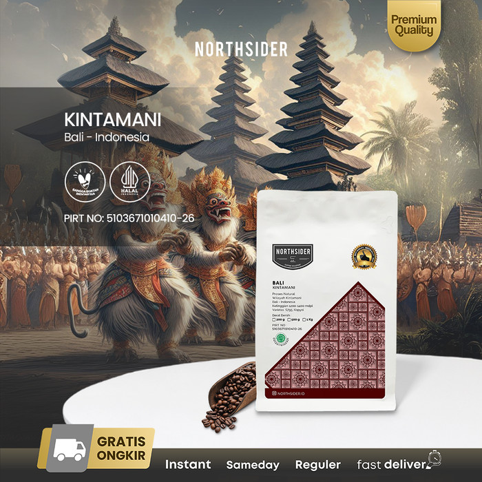 

[BIG SALE] Northsider Kopi Arabika Bali Kintamani Natural Coffee - 200g, Giling Kasar