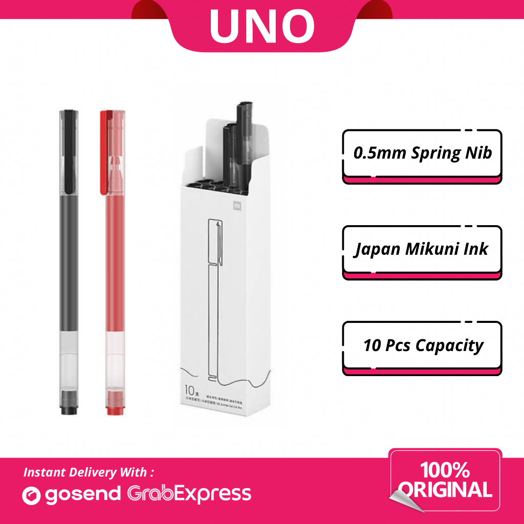 

Mi High Capacity Ink Gel Pen 10pcs Pulpen Premium