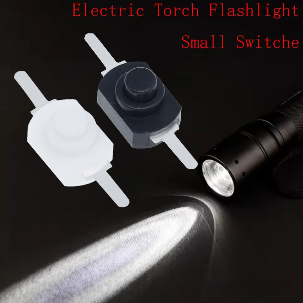 Mengunci sendiri Saklar senter Hitam/Putih saklar toggle saklar push button 12x8mm saklar senter kec