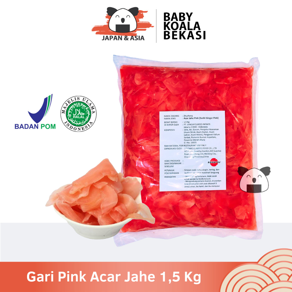 

GARI PINK Acar Jahe Pink Manis 1 Kg Halal │ Gary Import Ginger Pickled for Sushi │ Acar Jahe-BKB