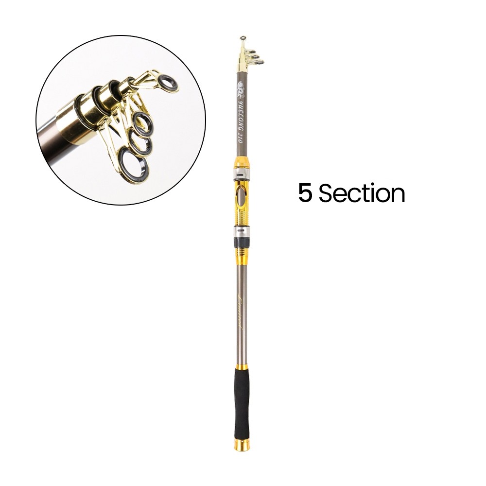 Yuelong Joran Pancing Antena Portable Carbon Fiber Rod 2.1M 5 - Gray