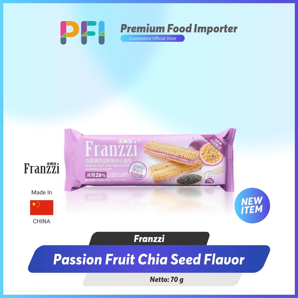 

Franzzi Passion Fruit Chia Seed Flavors Sandwich Cookie 70gr