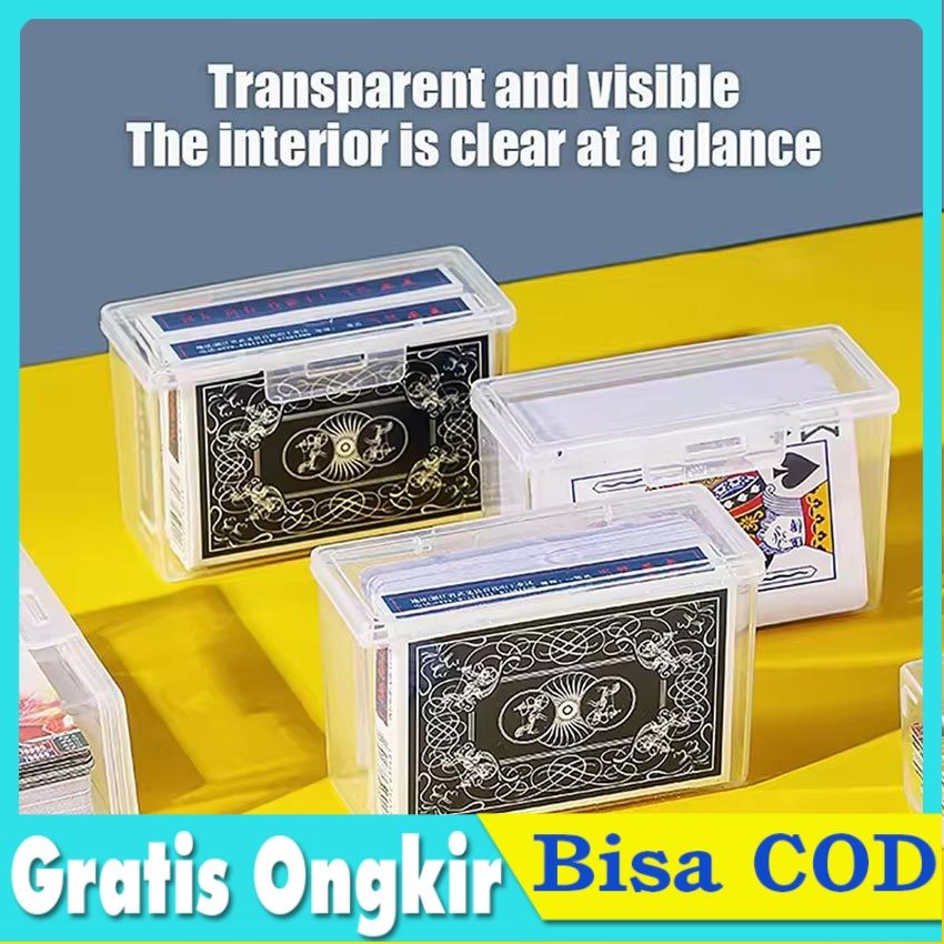 Kotak Penyimpanan Kartu Remi Plastik (Model Tegak/Horizontal) - Portable, Anti Selip, untuk UNO/Poke