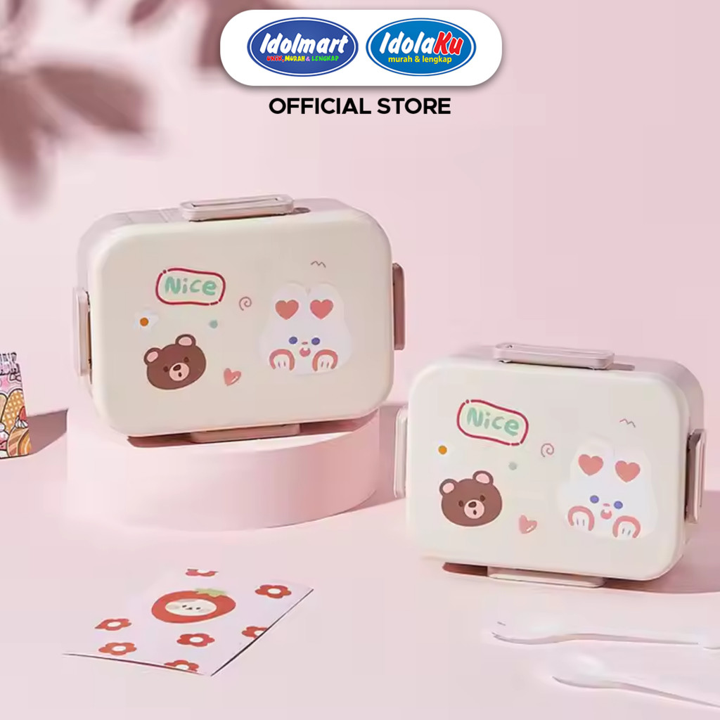 IDOLAKU Lunch Box Cute Cartoon Kotak Makan Karakter Lucu untuk Anak