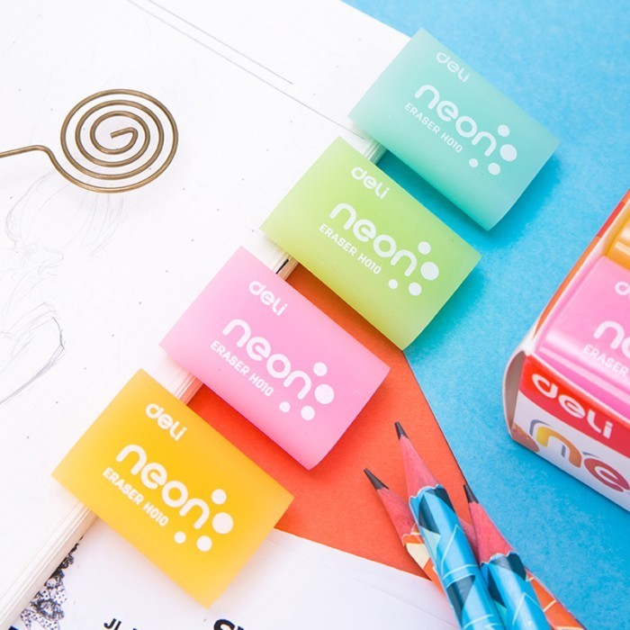 

Deli EH01000 Eraser/Penghapus-Neon Eraser 39×27×12mm Neon