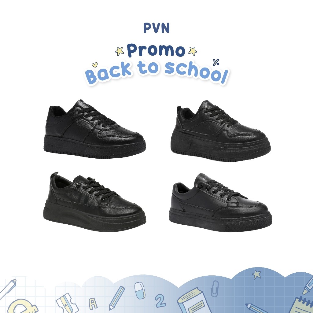 [NEW PRODUCT] PVN Heejin Sepatu Sekolah Hitam Sneakers Wanita Sport Shoes Black 332