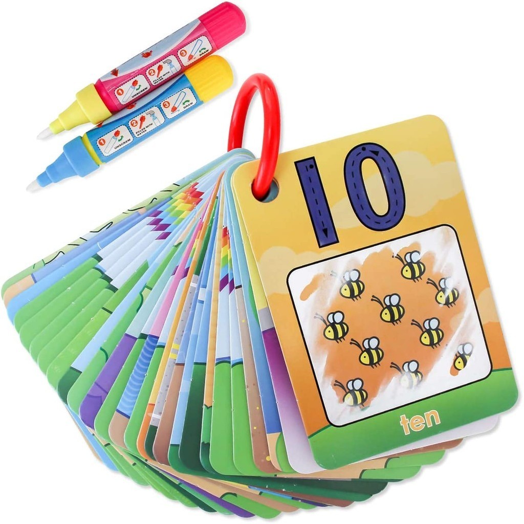 

Watercolor Doodle book Card 26 Digital Shapes And Colors Early Education Awareness Card Magic Drawing Pens Toddler Play Toys