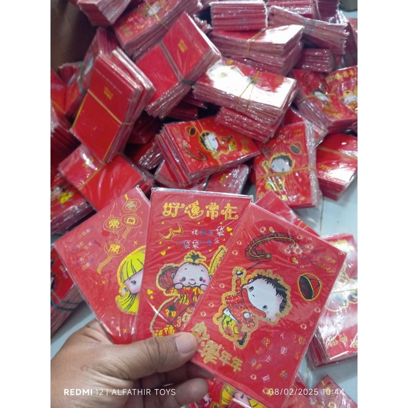 

amplop Angpao merah 1bungkus isi 8 lembar mix motif