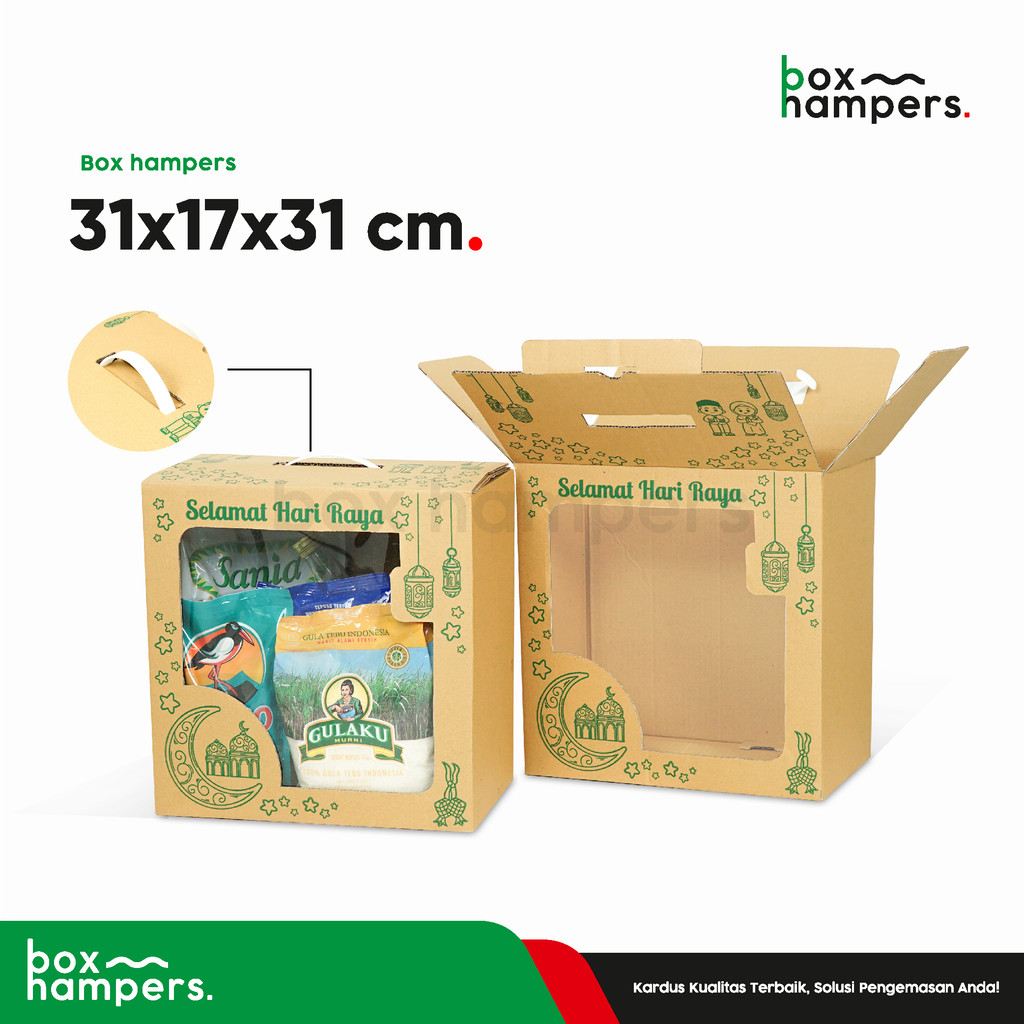 

Box Parcel 31x17x31 (SIZE-S) KardusHandle/Jinjing/Parcel/Parcell/Lebaran/Idul Fitri/Fitri/Eid Mubarak/Ied/Eid/Mubarak/box Paket/box Sembako/Hampers/Normal/Tinggi10/Tinggi31
