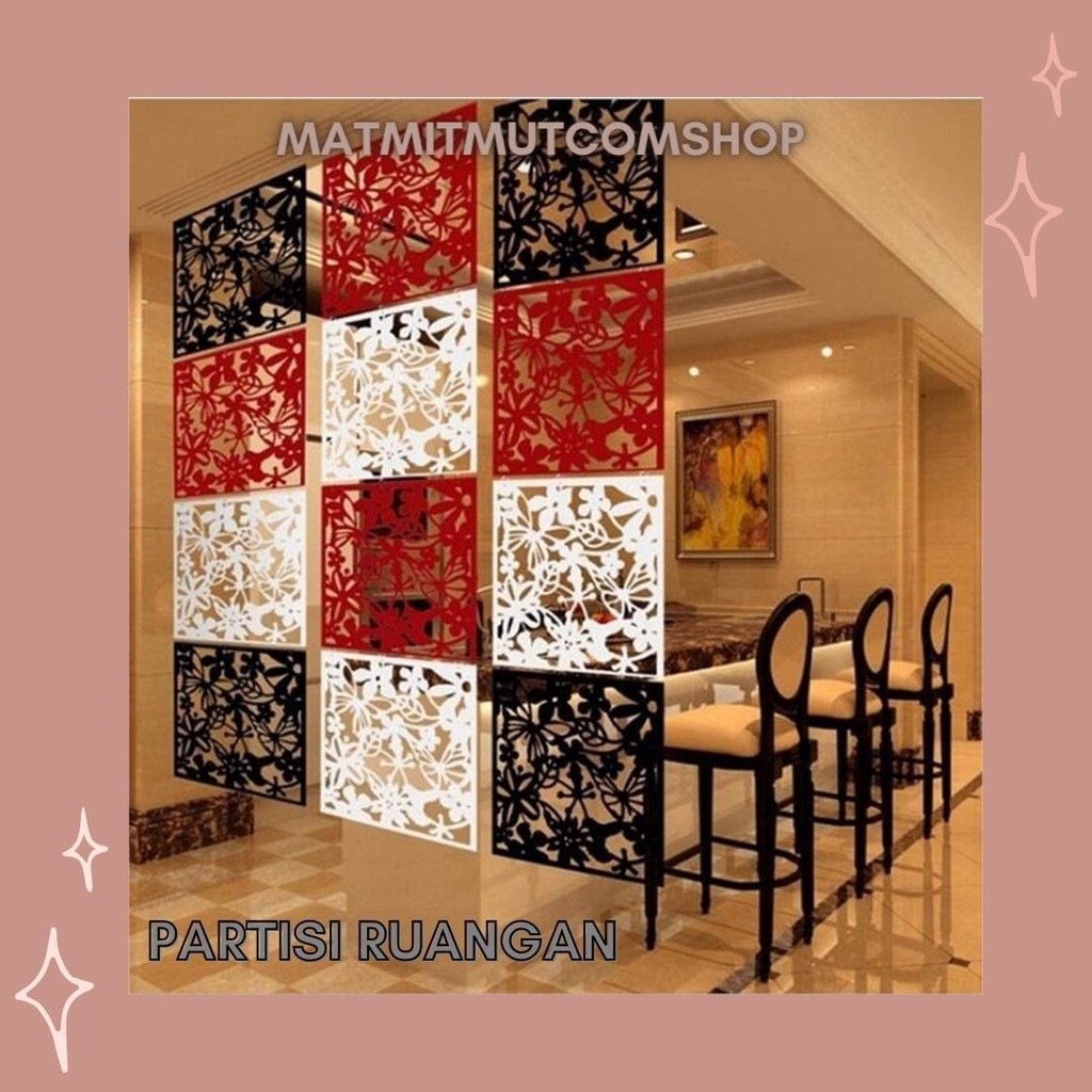 Partisi ruangan minimalis multifungsi partisi ruangan 1set (4pcs) dekorasi penyekat ruangan PVC