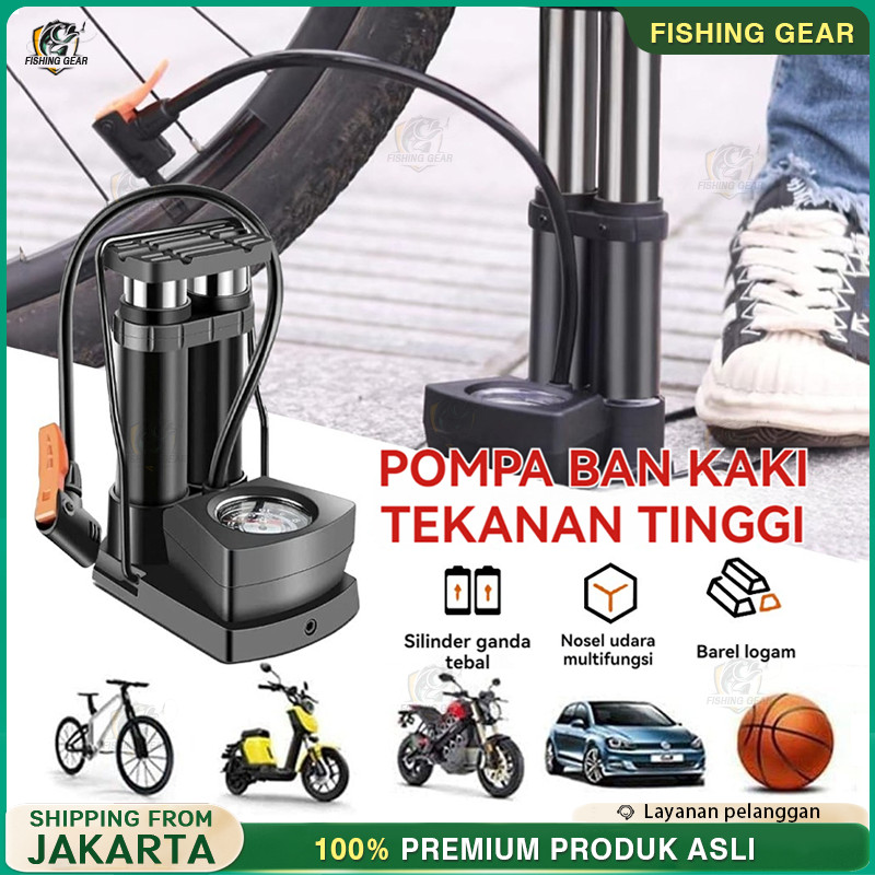 Pompa Angin Kaki/Pompa Kaki/Pompa Ban Mini Foot Pump Portable High Pressure Pompa Angin Kaki Untuk B