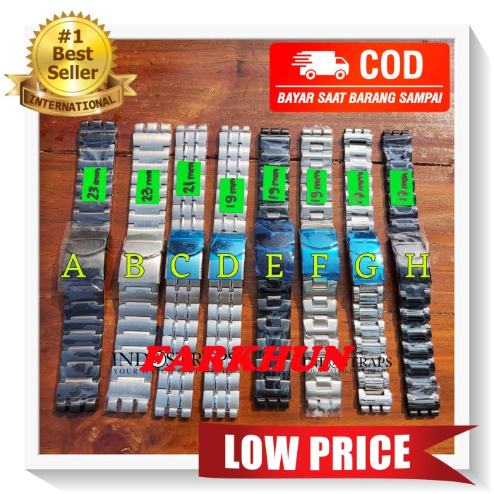 NEW SOLID STAINLESS STRAP SWATCH IRONY NEW GENT 17 19 21 23 MM RANTAI TALI - BLACK, 23 MM - A BEST