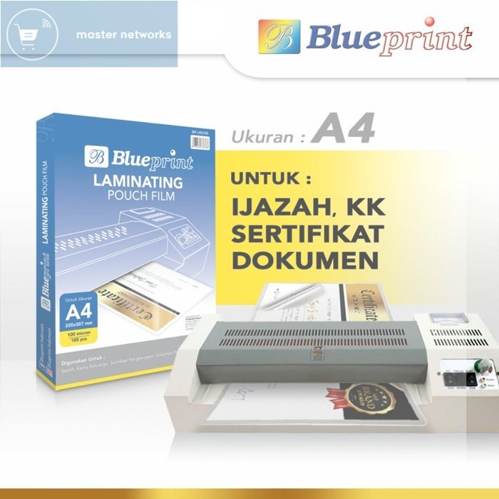 

Blueprint BP-LPA100 Laminating Pouch Film A4 100 Mikron 100 Pcs Panas