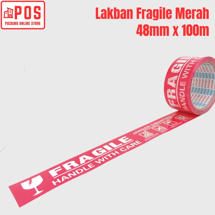 

Lakban Fragile Merah 2inch 48mmx100m | Solatape