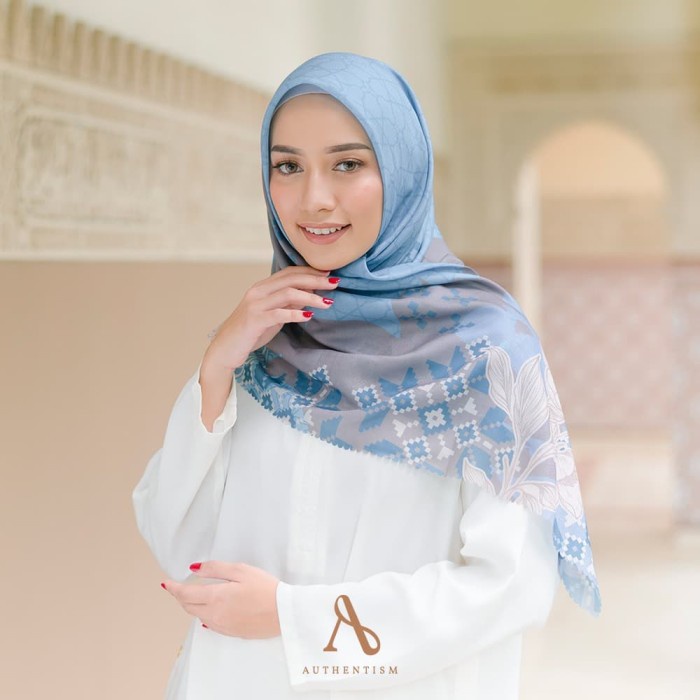 NASHWA SERIES / CLOUDY SAPPHIRE SCARF HIJAB VOAL ULTRAFINE LASERCUT