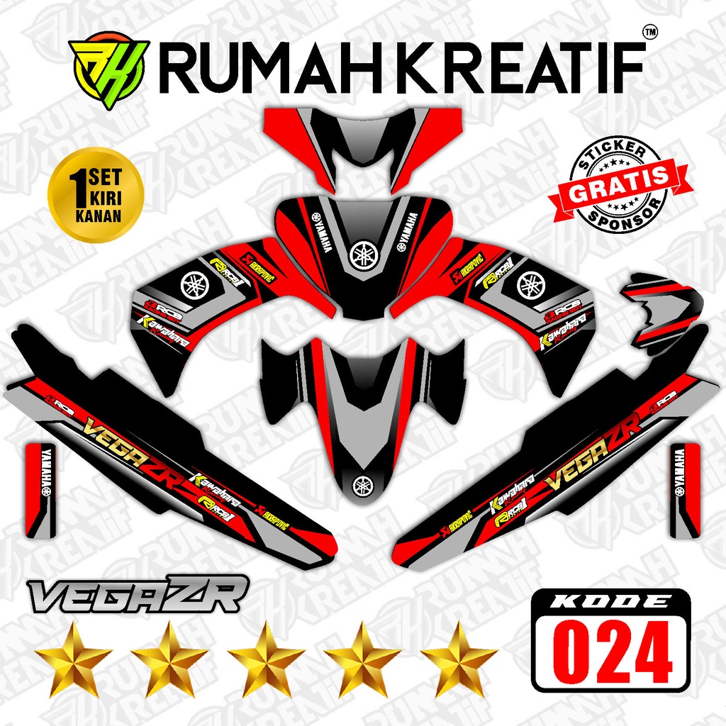 RK Juara - Striping VEGA ZR 2011 FULL BODY Bonus Sticker Sponsor - Decal VEGA ZR - Sticker Motor - S