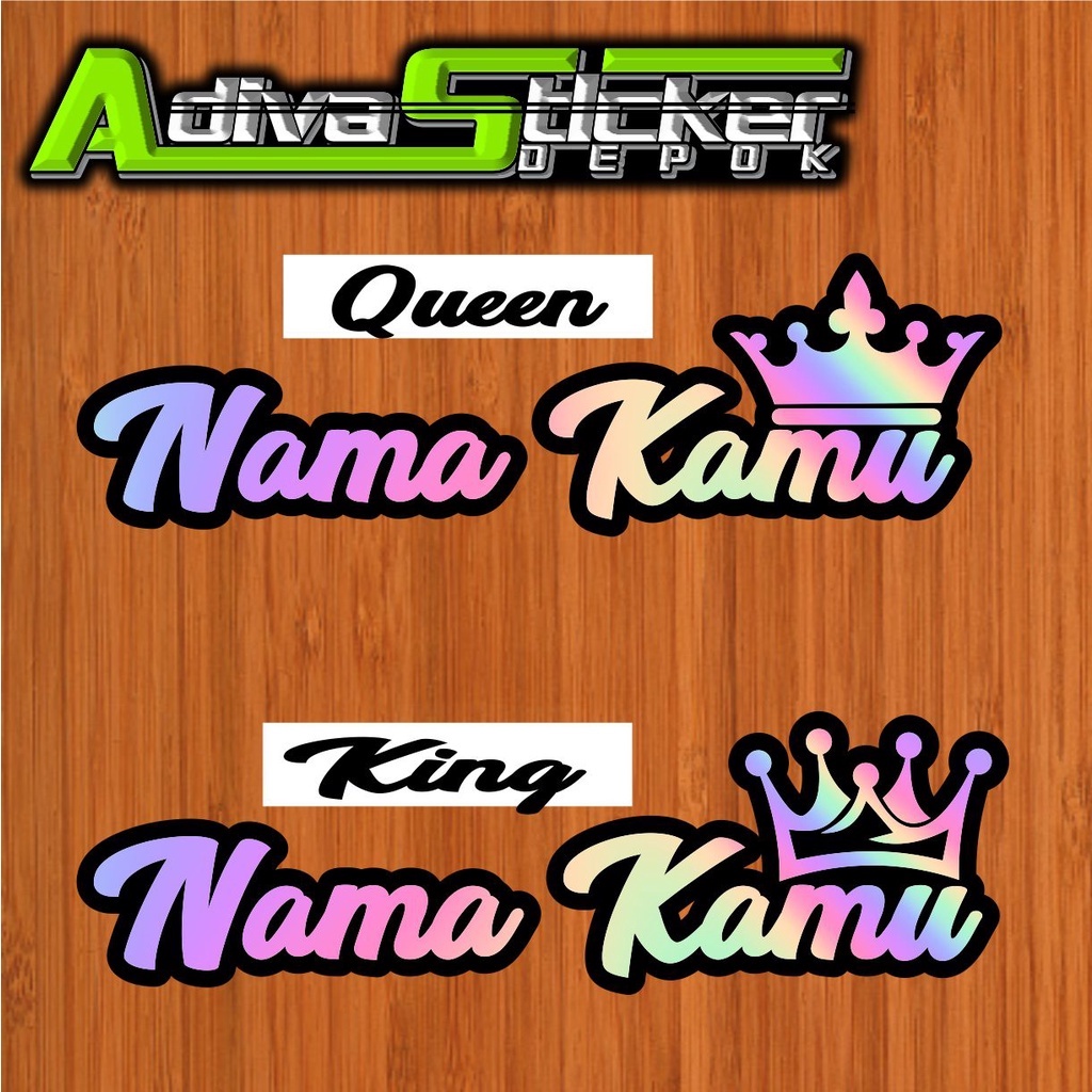 

stiker custom nama suka suka pake mahkota