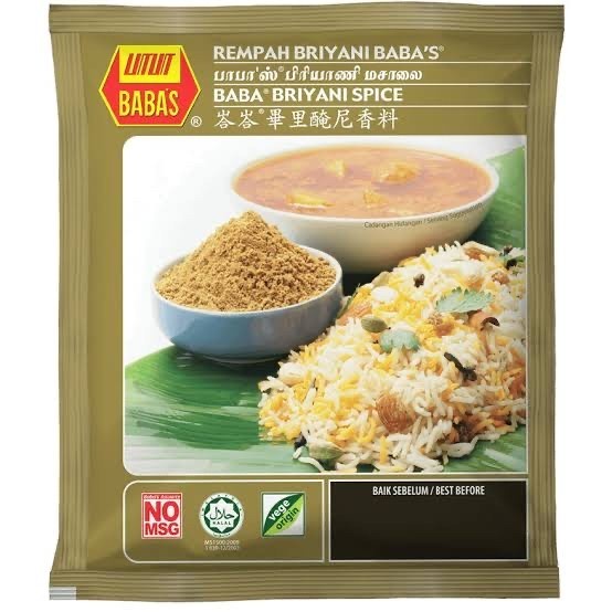 

New Produk Terlaris Rempah Briyani Babas 70g / BABA'S BRIYANI SPICE