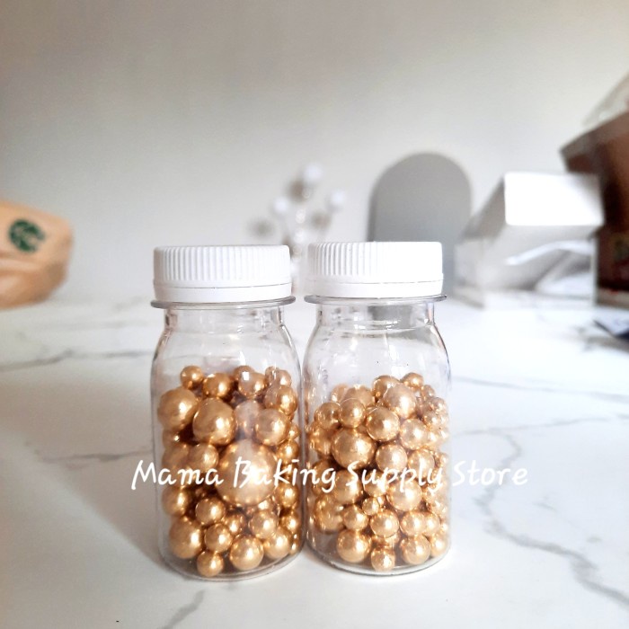 

wasitastore [Promo Murah] Edible Sprinkle MIX PEARL GOLD METALIC Mutiara EMAS Topping Decor-+50g