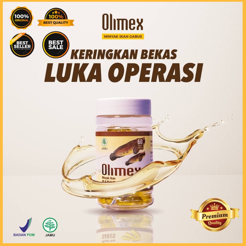 Olimex Minyak Ikan Gabus Asli Obat Luka Pasca Operasi ASLI 100% - Ekstrak Albumin Albusmin Sari Kutu
