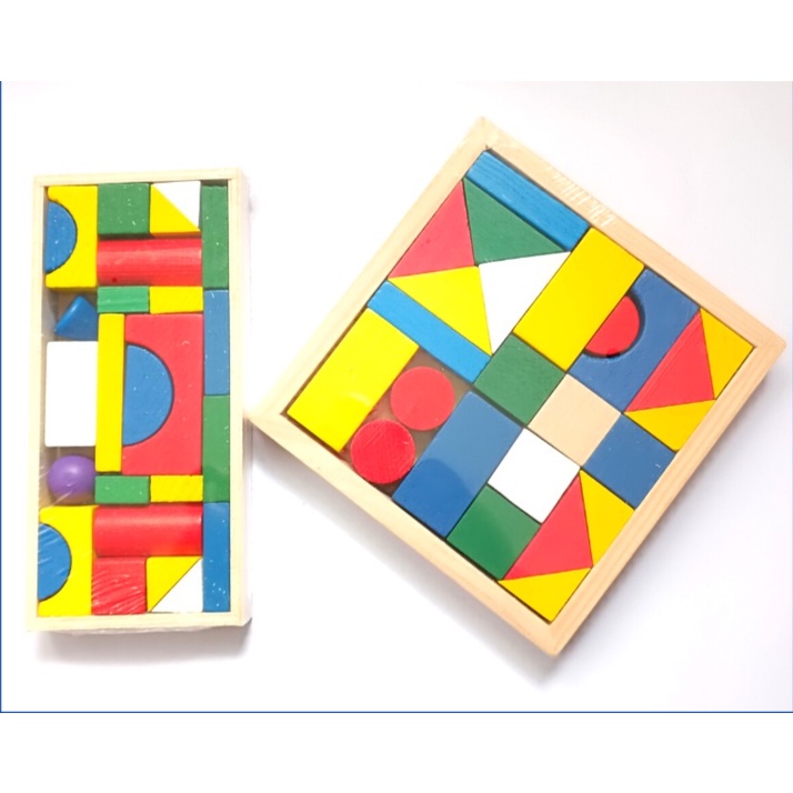 Mainan Susun Puzzle Kayu  Mainan Balok Kayu Susun  Mainan Edukasi Balok Warna Warni  Mainan Balok Ka