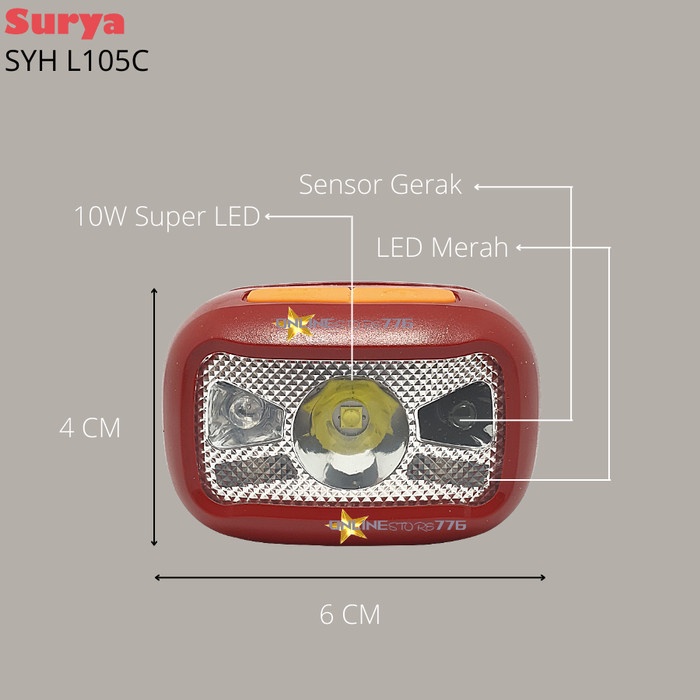 SENTER KEPALA SURYA 10 WATT / SURYA SYH 105C / L105C / L-105C