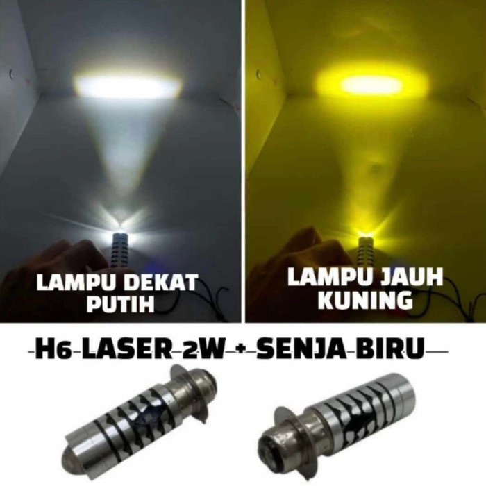 LAMPU LED DEPAN/LAMPU UTAMA MOTOR MIO/BEAT/VARIO/MX/JUPITER/REVO/BLADE - PUTIH + KUNING, BEBEK/MATIC