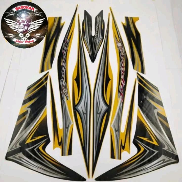 AJS Striping stiker polet list motor yamaha jupiter z new robot gold 2011 2012 list body standar Sti