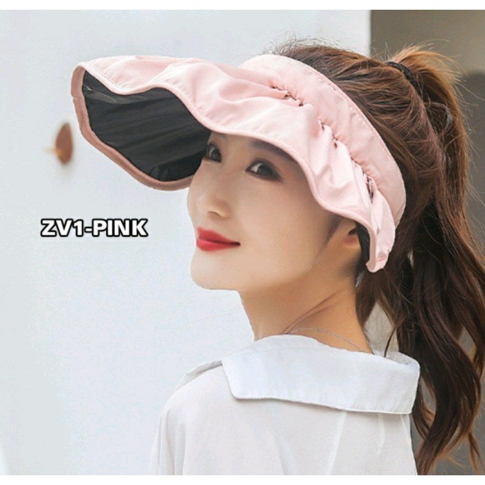 Topi Pantai Golf Lebar Lipat Bando Anti UV Korea Import Wanita