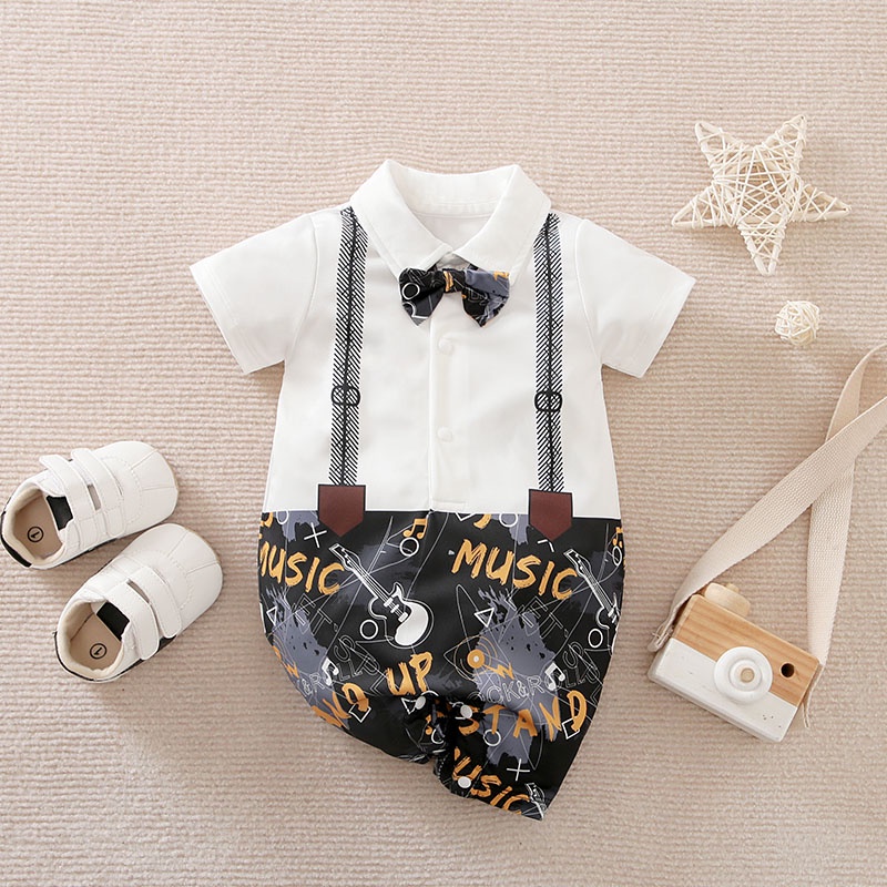 BAJU BAYI IMPORT KOREA JUMPER PENDEK BAYI anak laki laki TUXEDO kidzy