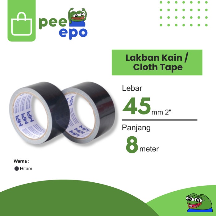

Lakban Kain / Cloth Tape 45 mm x 8 Meter 2 Inch Merk MPI - Hitam