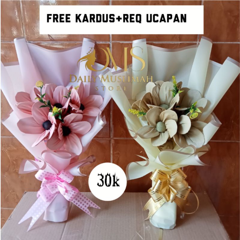 

BUKET BUNGA HIJAB//FREE KARDUS BUKET//UKURAN 45-50CM