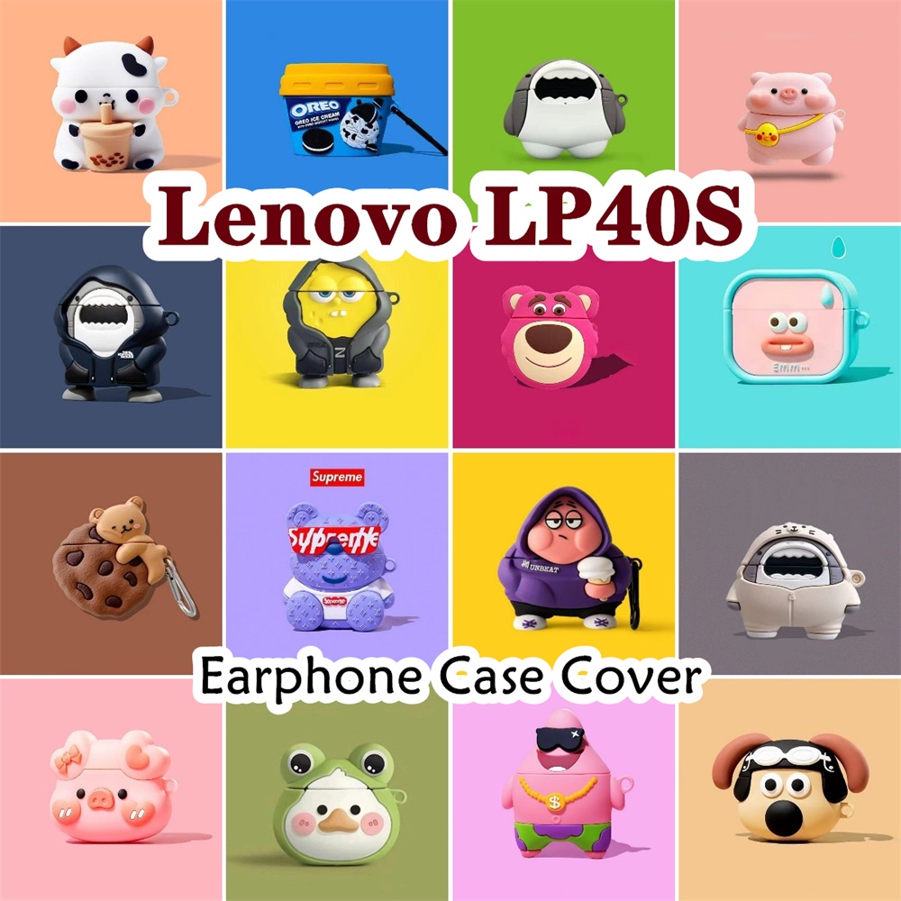 【variety】Untuk Lenovo LP40S Case Kartun anti-shiba inu Soft Silicone Earphone Case Cover NO.1