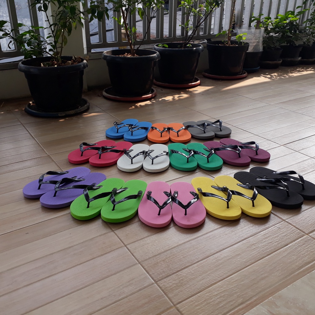 SANDAL ESUTO SENDAL JEPIT PRIA WANITA WUDHU KARET WARNA BIRU MERAH UNGU ABU ABU KUNING HITAM MARUN P