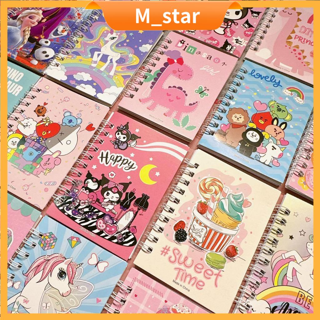 

(4pcs) memo ring kecil lembaran / Mini Notebook Fancy / Buku Diary Motif isi 4 pcs