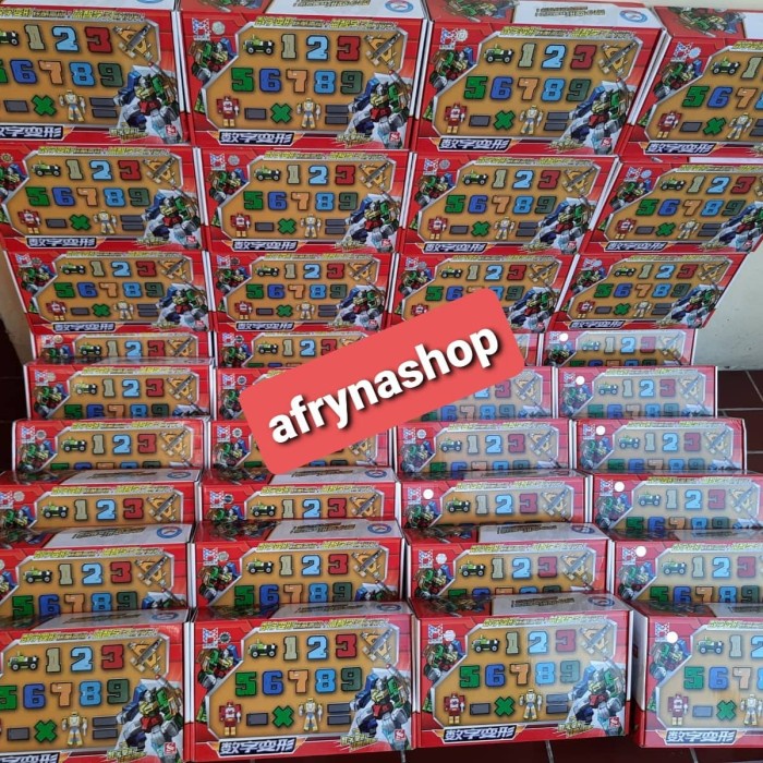 mainan robot angka bongkar pasang jadi robot transformer