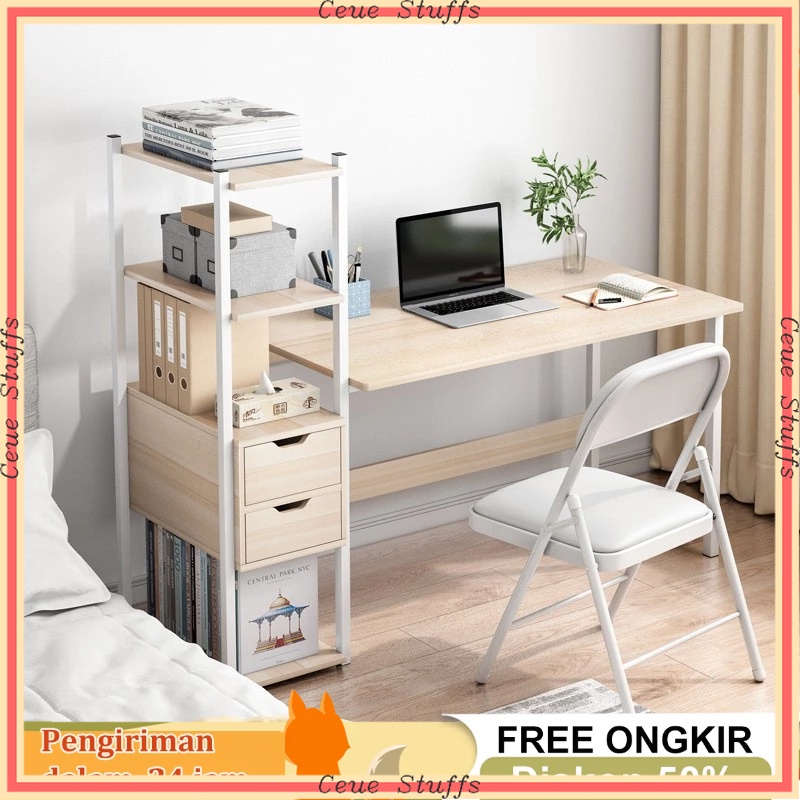 PROMO AESTHETIC TERBARU TERMURAH SIMPLE MINIMALIS  IH Meja Kerja 120x50CM Meja Kantor Besi Meja Bela