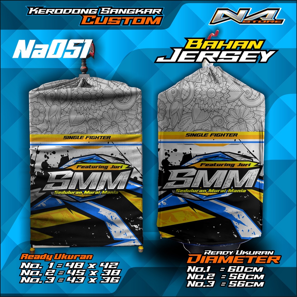 Kerodong Sangkar Kotak dan Bulat Custom SMM SEDULURAN MURAI Desain Keren Bisa Request - NA STORE