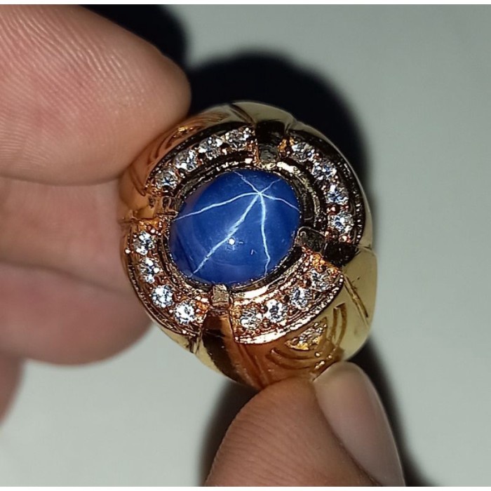 TERMURAH BATU BLUE SAFIR STAR ASLI BANGKOK 9 MOHS SIAP PAKAI