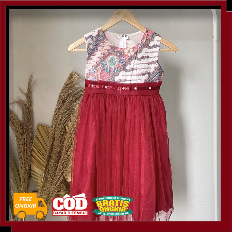 Gaun Pesta Batik Anak / Baju Pesta Anak / BATIK// BATIK KEREN TERKINI MODEL BARU