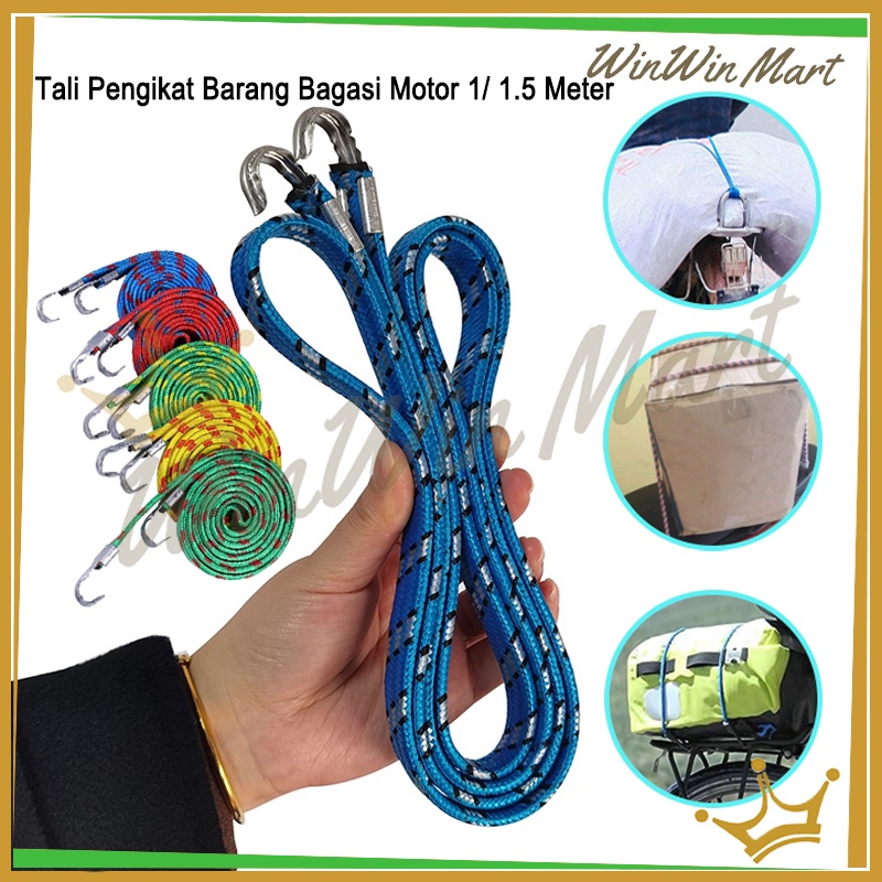 Tali Pengikat Barang Bagasi Motor 1.5 Meter/Tali Bagasi Motor Tali Karet Pen/Tali Pengikat Bagasi Ba