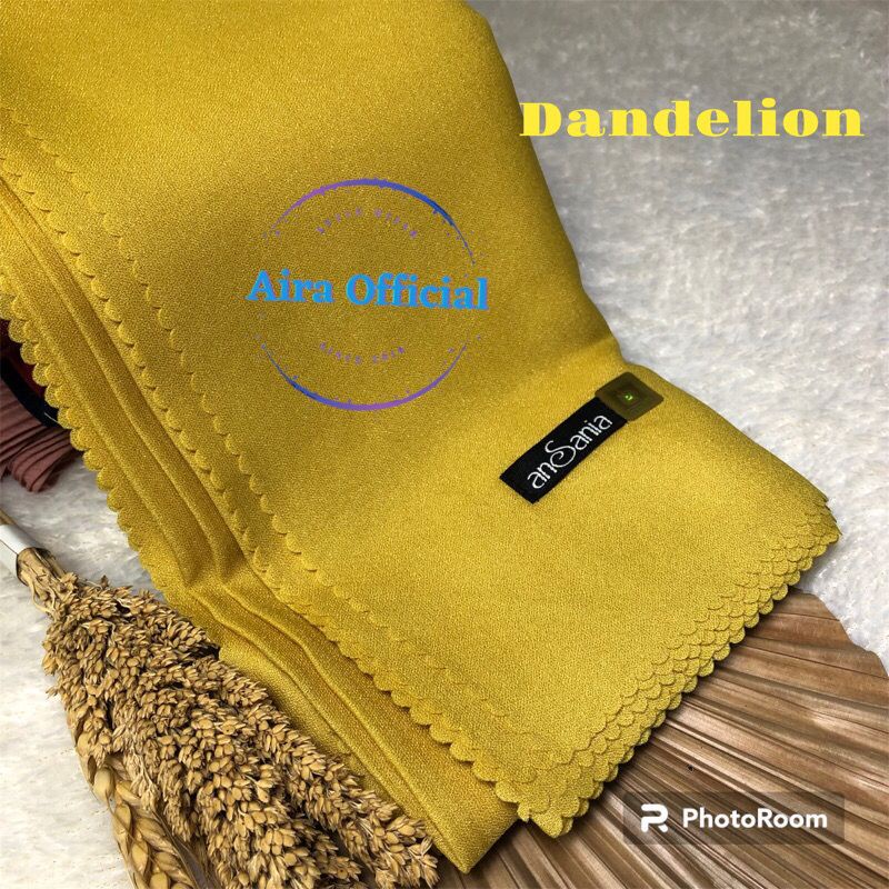 [COD] Kerudung Shinar Glamour Ansania Premium Original 110x110 cm warna kuning lemon
