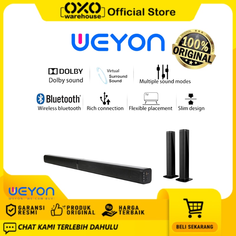 WEYON Speaker TV Soundbar Portable Speaker Bluetooth speaker cores Garansi Resmi Original